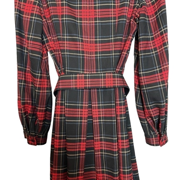 Cremieux Plaid Pleated Shirt Dress w/ Matching Belt Sz. 4 - Picture 9 of 16